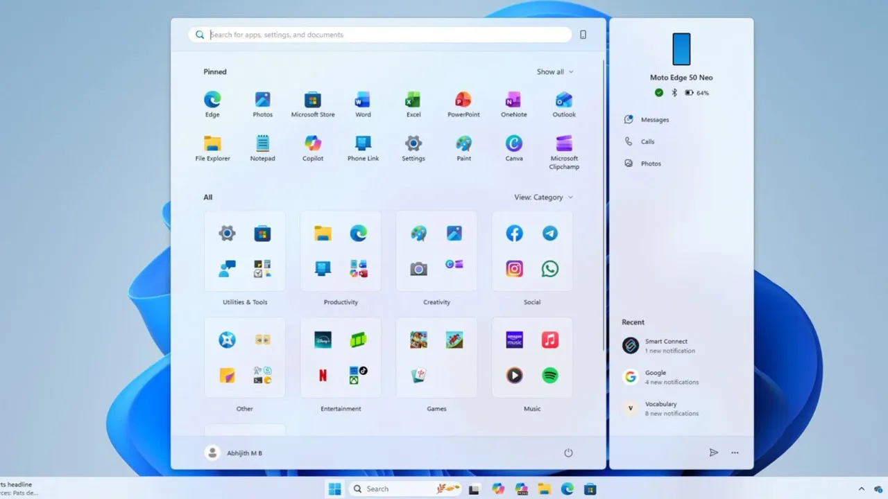 Windows 11 KB5068861 yayımlandı: Yeni Başlat menüsü, renkli pil simgesi ve performans artışı